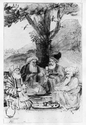 Vier Orientalen unter einem Baum sitzend, ca. 1659